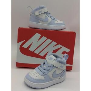 Toddler Size 5C / 5K Nike Court Borough Mid 2 Platinum Tint Blue Ghost White New